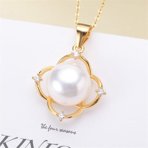 Factory Wholesale Real Solid S925 Sterling Silver Accessories DIY Jewelry Making Pearl Pendant For Women Charm Gift