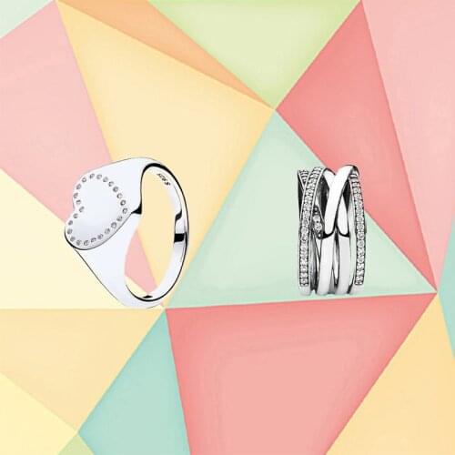 2020 Summer New S925 Sterling Silver Heart-shaped Seal Shiny Polished Line Female Ring Suitable For Engagement Party Gift