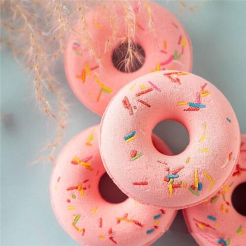 1pc Creative Donut Bath Salt Ball Explosion Bath Balls Effervescent Bubble Bomb Bath Body Shower Balls Gift For Adults Kids