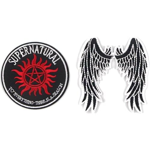 R932 1pcs Supernatural TV Show Sticker For Clothing Applications Patches On Clothes Iron Embroidered Patch For Backpack Badge