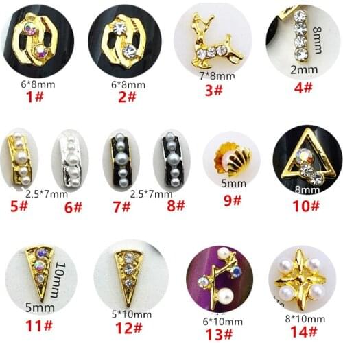 20pcs/pack Japan Korea 3D Nail Art Decorations Alloy Nail Parts Glitter Rhinestone Metal Charm Jewelry Nail Accessories