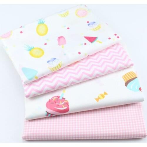 50*160cm Needlework The Cloth Fabric Tissues Knitted For Sewing Cache Quilting Fabric Patchwork Lote Ice Cream Pink Cotton D30
