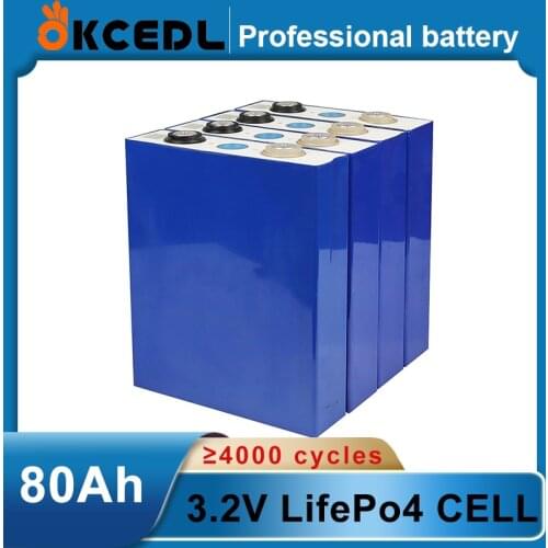 New 4-piece 3,2 V 80Ah lifepo4 battery cell not 100ah 12V 80Ah for EV RV diy solar battery pack EU UNS duty-free UPS or FedEx