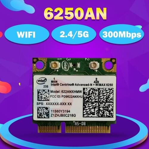 Wireless Wifi Card 622ANXHMW 6250AN 300Mbps 2.4G & 5G WiFi Adapter for Lenovo/Thinkpad Intel Advanced-N 6250 ANX FRU 60Y3195