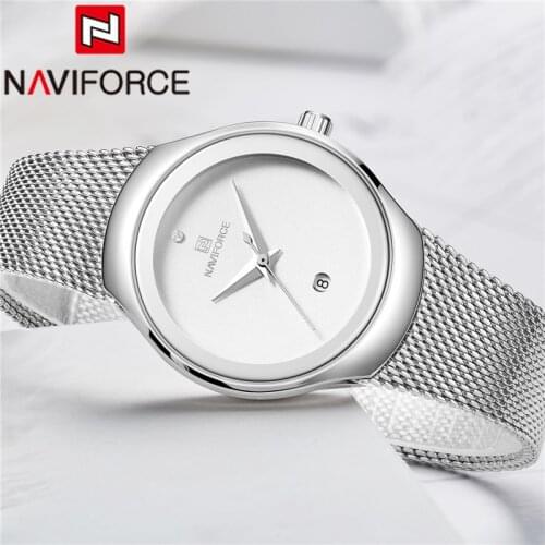NAVIFORCE 5004 Women Watches Top Brand Luxury Stainless Steel Bracelet Female Clock Relogio Feminino Fashion Ladies Wristwatch