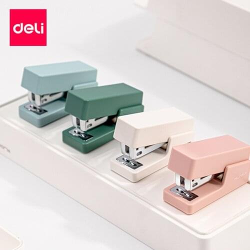 Deli Mini Stapler Machine With Staples 24/6 26/6 Samll Fashion Paper Stapler Set NS083 for Stationery Office School Supplies