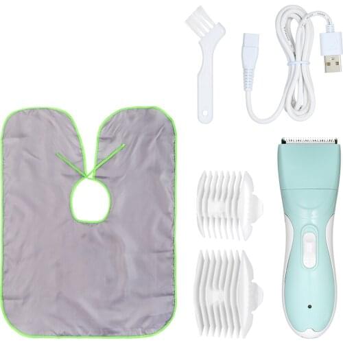 Baby Hair Clipper Waterproof Electric Hairdressing Tool Quiet Rechargeable Trimmer with USB Cable for Infants Children Kids