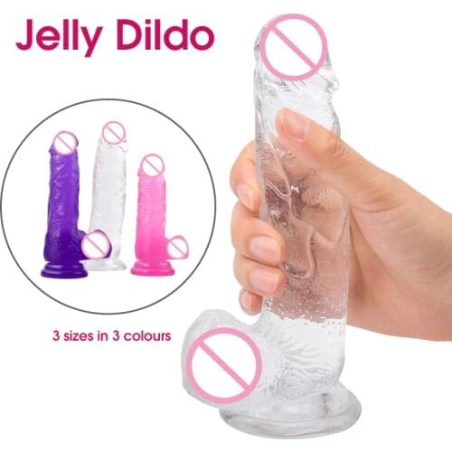 Erotic Jelly Soft Big Dildo Realistic Strapon Artificial Penis Suction Cup Large Dick for Women Sextoys Adult Sex Toys for Woman
