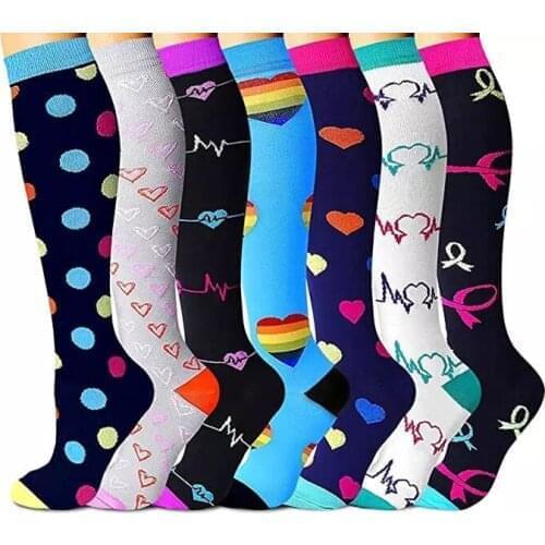 Compression Stockings Running Men Women Hiking Soccer Cycling Socks (3/5/6/7/8/9 Pairs) Fit For Edema Diabetes Varicose Veins