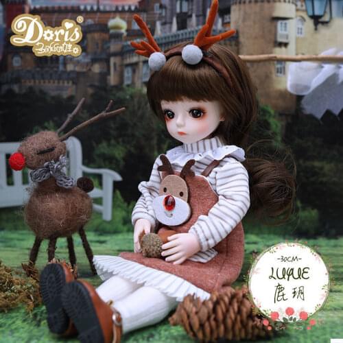 Xiaomi 30cm BJD Doll 25 Moveable Joint Dolls Long Hair 3D Eyes Fashion Clothes Shoes Style Dress Up Baby Dolls DIY Toy Gift