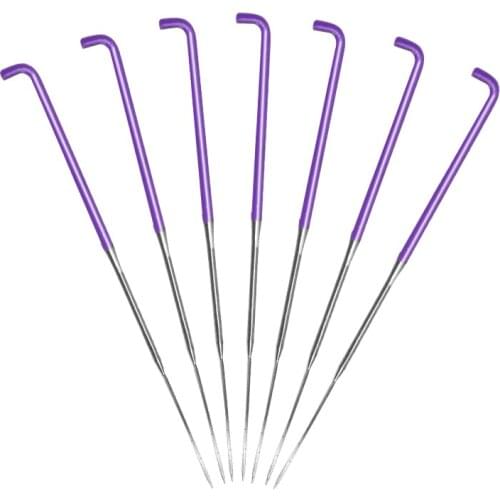 LMDZ 7 Pieces Wool Felting Supplies Felting Needles Kit Needle Felting Tool with Plastic Box for Wool Felting (Spiral,Purple,S)