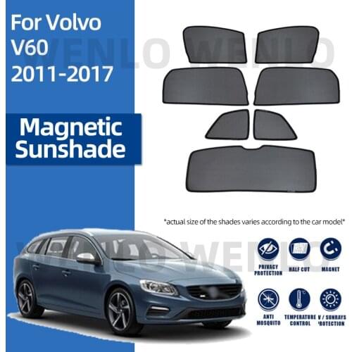 For Volvo V60 Magnetic Curtain Mesh Car Sunshade Visor Rear Window Screen Sunshield Windshield Cover Summer Sun Protection Shade