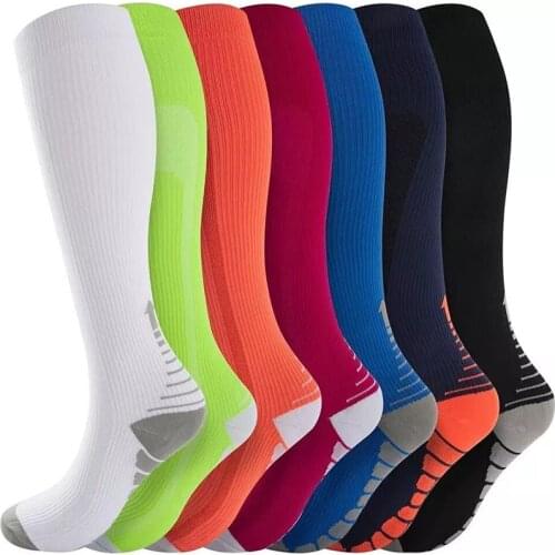New Compression Socks 20-30 Mmhg Running Women Men Knee High Socks Fit Nurse Medical Edema Diabetes Varicose Veins Sports Socks