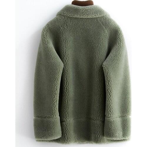 New Winter Sheep 2020 Shearing Wool Coat Women Furry Knitted Real Fur Jacket Korean Manteau Femme B12F26600