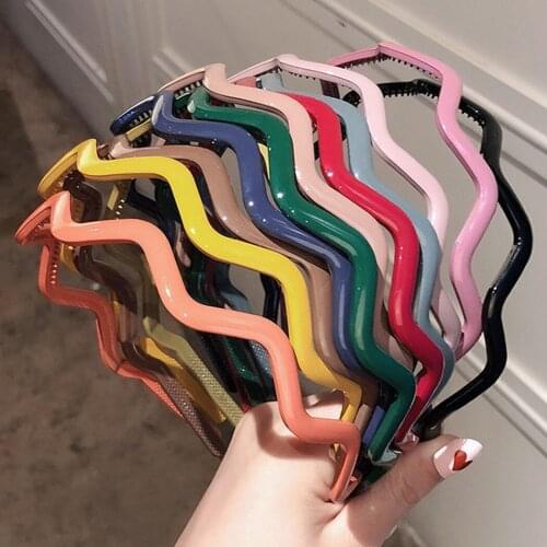 10PCS Candy Colors Girls Headband Fashion Creative Non-Slip Hair Band Plastic Hair Hoop Hair Bands Accessories for Women Girls