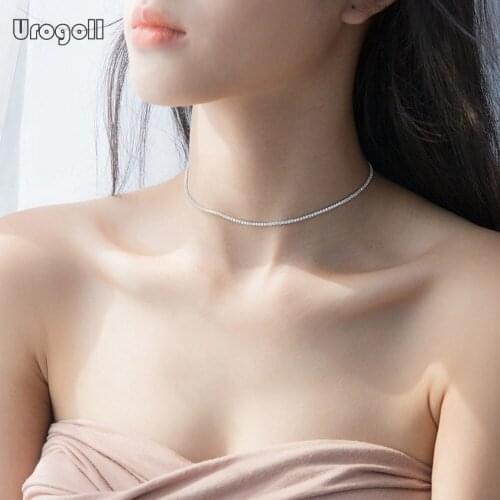 Genuine Silver 925 Jewelry Luxury Crystal Necklaces For Women Girls Daughter Anniversary Party Jewelry Gift