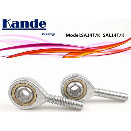 Kande Bearings POSA14 POSAL14 SA14T/K SA14 SAL14T/K SA14T SAL14T 2pcs Rod End Bearing M14*2 SAL14 Male/Female thread