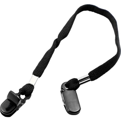 Portable Outdoor Hat Scarf Wind Clip Lanyard Ropes Cord Black 9mm