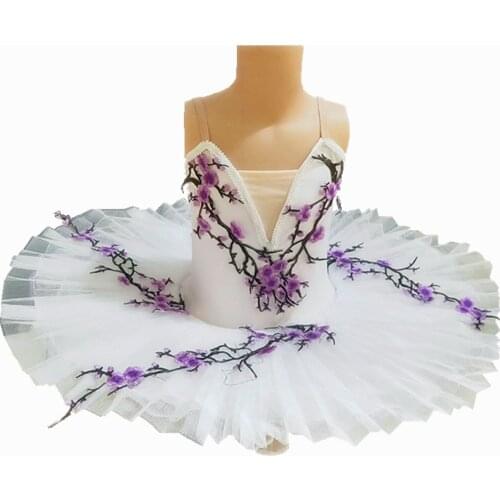 Professional Ballet Tutu Adults Child Purple Plum Flower Ballet Dress For Girls Kids Leotard Ballerina Dress Women Dance Wear