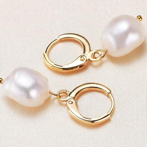 HOT Freshwater Baroque 8-9MM Pearl Drop Earrings Real Pearl Earrings Natural Pearl Earrings For Charm Women 10 pairs/lot