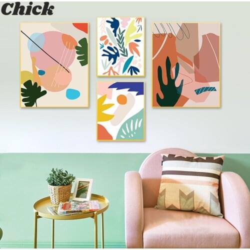 Modern Abstract Scandinavia Colorful Gallery Canvas Painting Wall Art Prints Posters Picture for Living Room Interior Home Decor