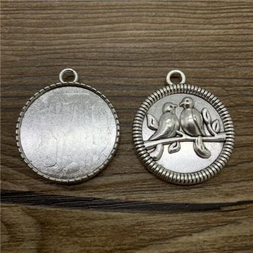 2pcs 25mm Glass Cabochon Alloy Material Cameo Base Setting Jewelry Findings Pendant Bracelet Jewelry Making #0035
