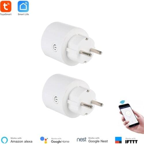 EU 10A WiFi smart socket wireless plug timer switch for home automation compatible with Google home and Alexa voice control