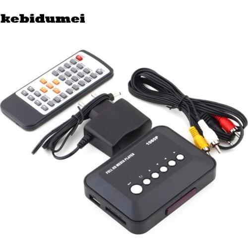 USB 2.0 1080P HD SD/MMC TV Videos SD MMC RMVB MP3 5V 2A Multi TV USB HDMI-compatible Media Player Box with IR Remote Controller