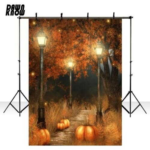 DAWNKNOW Drawing Pumpkin Forest Vinyl Photography Background Children Photo Shoot Backdrop Happy Halloween Studio HA-020