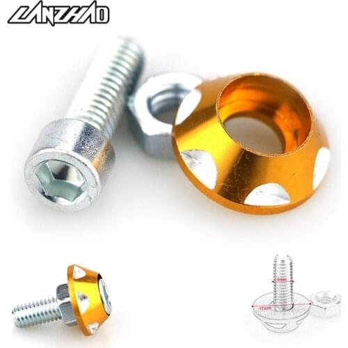 Motorcycle License Plate Screw M6 Aluminum Alloy Bolt Nut Mounting Accessories for Honda Yamaha Kawasaki Ducati Aprilia BMW MOTO
