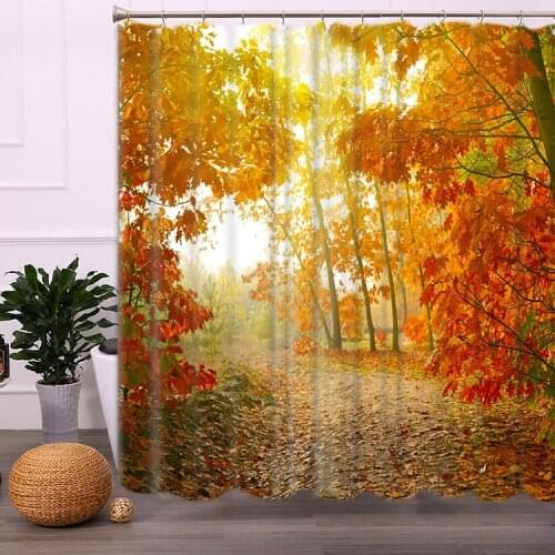 1800x1800mm European maple leaf bathroom shower curtain waterproof thick mildew bathroom curtain partition curtain curtain
