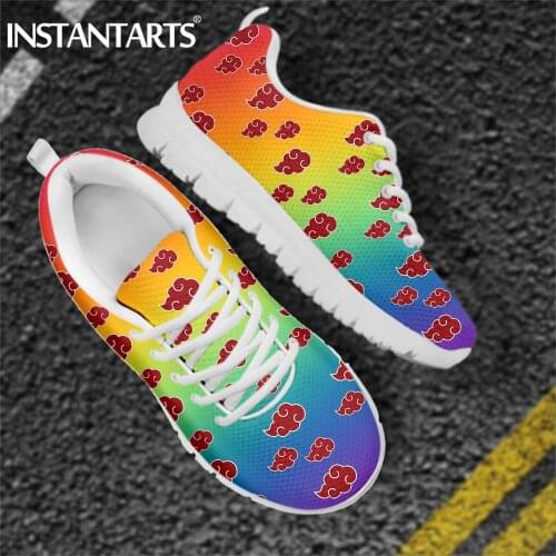 INSTANTARTS Brand Designer Anime Minimalist Mens Sneakers Flats Summer Breathable Male Footwear Casual Pride Shoe