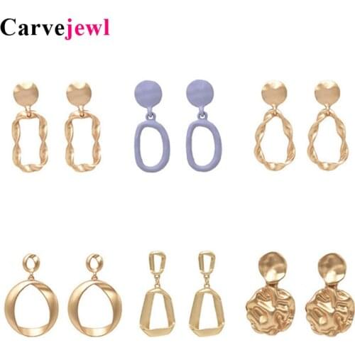 Carvejewl Fashion Statement Earrings round rectangle irregular Geometric earrings For Women Hanging Dangle Earing modern Jewelry