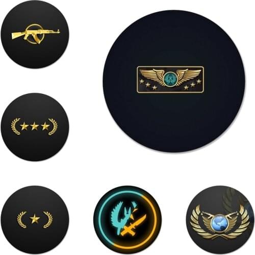 Counter Strike Cs Go Rank Icons Pins Badge Decoration Brooches Metal Badges For Clothes Backpack Decoration