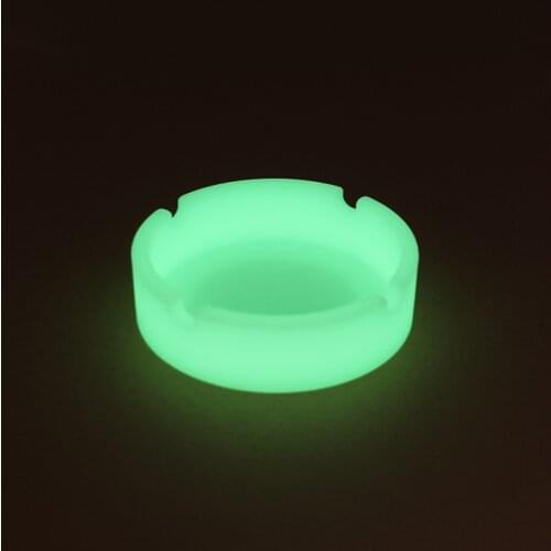 1pcs Glow In The Dark Luminous Silicone Soft Ashtray For Smoking Cigarette Cigar
