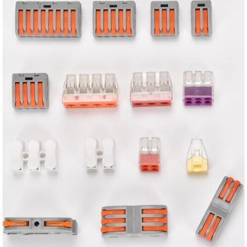 10PCS 222-412 222-413 222-415 Terminal Blocks Connectors 0.08-2.5mm Mini Wire Connector Conductor Threader Splitter
