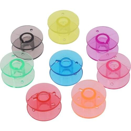 10pcs Transparent Plastic Empty Bobbins Sewing Bobbins Spool Transparent Bobbins For Brothers Sewing Machine