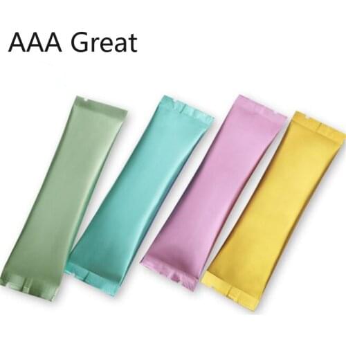 100pcs/Lot Colors Aluminum Foil Small Packaging Bag Milk Tea Powder Sugar Bag Long Strip Trial Pouches Cosmetic Food Storage New