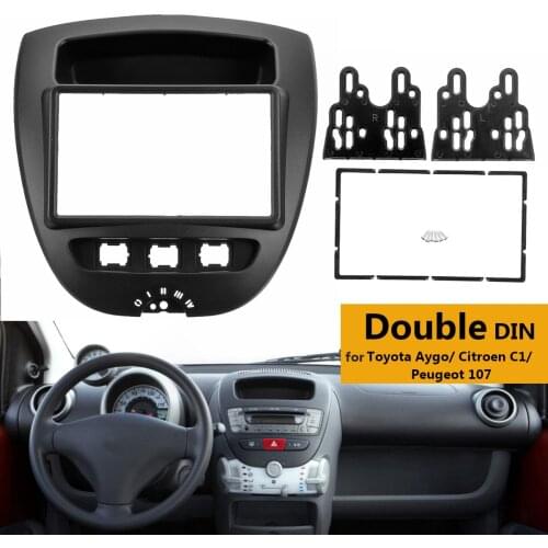 2 Din Car Stereo Radio Fascia Panel Plate Frame CD Panel Dashboard Audio Frame for Toyota Aygo /Citroen C1/Peugeot 107 2005 - 2