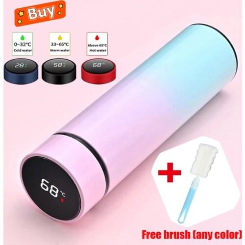 500ML Stainless Steel Bottle Thermos Temperature Display Smart Water Bottle Vacuum Flasks Thermoses Coffee Cup Christmas Gifts