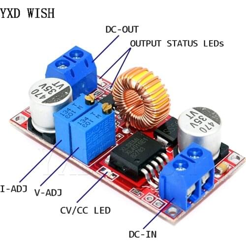 5A DC to DC CC CV Lithium Battery Step Down Charging Board Led Power Converter Lithium Charger DC DC Step Down Module XL4015