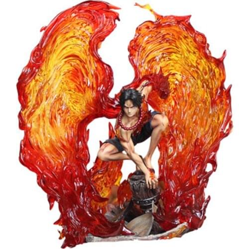 Anime One Piece Ace Portgas D Ace Luffy Sabo Fire Fist PVC Action Figure Model Toy Collectible Figurine Doll Kids Gift 28cm