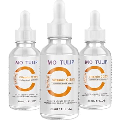 MO TULIP 30ML 25% Vitamin C Serum Whitening and Anti-Aging Removing Spots and Freckle Anti Wrinkles Moisturizing Facial Tools