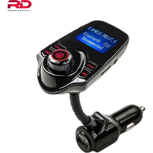 Haina Bluetooth Car Kit Handsfree Set Transmitter FM music Player USB Car Charger with Micro SD Card