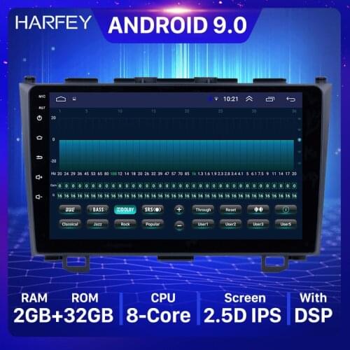 Harfey Android 9.0 Car Multimedia Player GPS for 2006 2007-2011 Honda CRV 9 inch HD Touchscreen support Steering Wheel Control