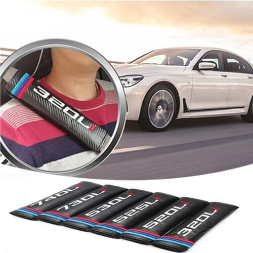 Car Safety Belt for BMW 730Li 740Li 530Li 520Li 320Li 525Li Decal Carbon Fiber Seat Belt Cover Pillow Cover Car Interior Styling