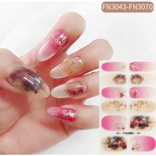 Free Shipping 50 Color Nail Stickers Nail Wraps Full Cover Nail Polish Sticker DIY Women Self-Adhesive Nail Art Decoration