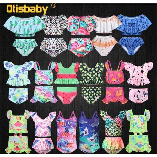 Free Sunglasses !! Summer Beach Girls Floral Bikini Childrens Shark Dinosaur Swimsuit Vintage Kids Swimming One-piece Suit