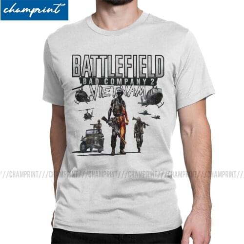 BFBC2 Battlefield Vietnam Mens T Shirt Battlefield Battle Field War Shooter Games Novelty Tee Shirt Pure Cotton Plus Size