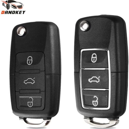 Dandkey 3 Buttons Car Key Shell Flip Car Key Shell For VW Volkswagen Golf Bora Polo Passat Toledo SEAT Leon Skoda Octavia Case
